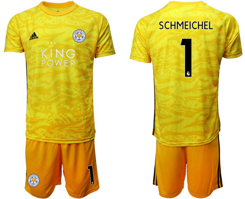 Men 2019-2020 club Leicester City yellow goalkeeper #1 Soccer Jerseys